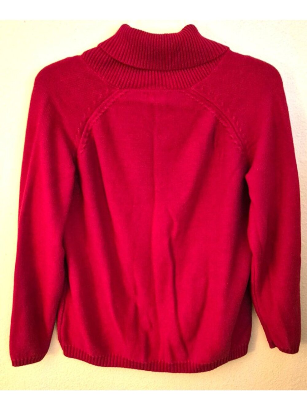 Coldwater Creek Red Shawl Collar Textured Long Sleeve Sweater Size 1X EUC - Picture 4 of 9